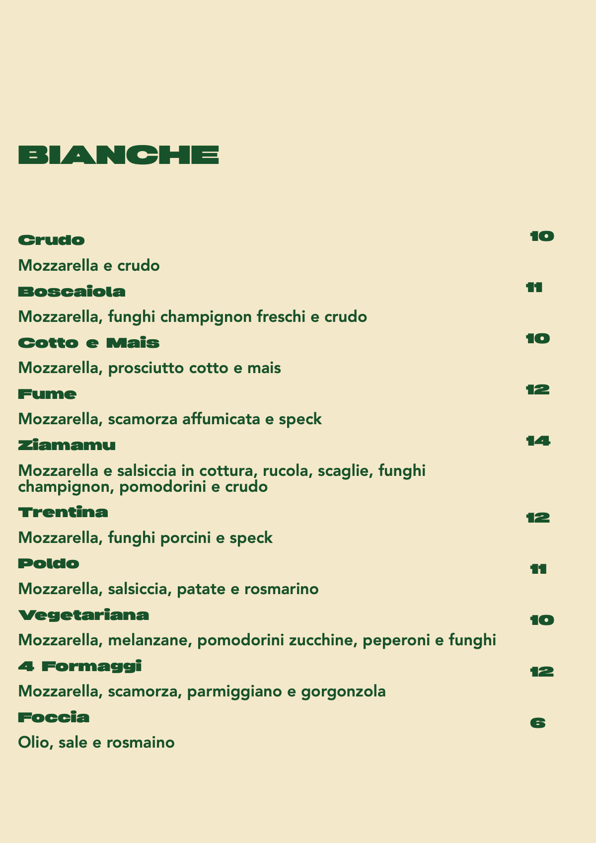 Pizze bianche